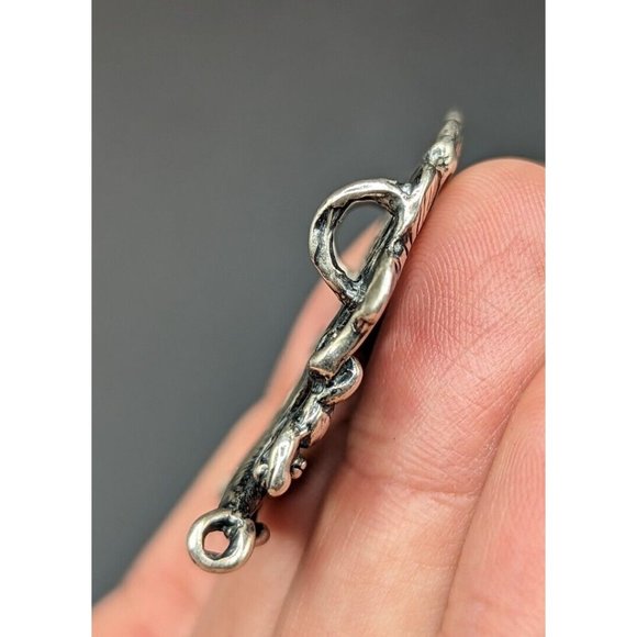 Marty Magic Macklin 1992 Sterling Silver Teddy Bears in Tree Slide Pendant - Picture 5 of 9